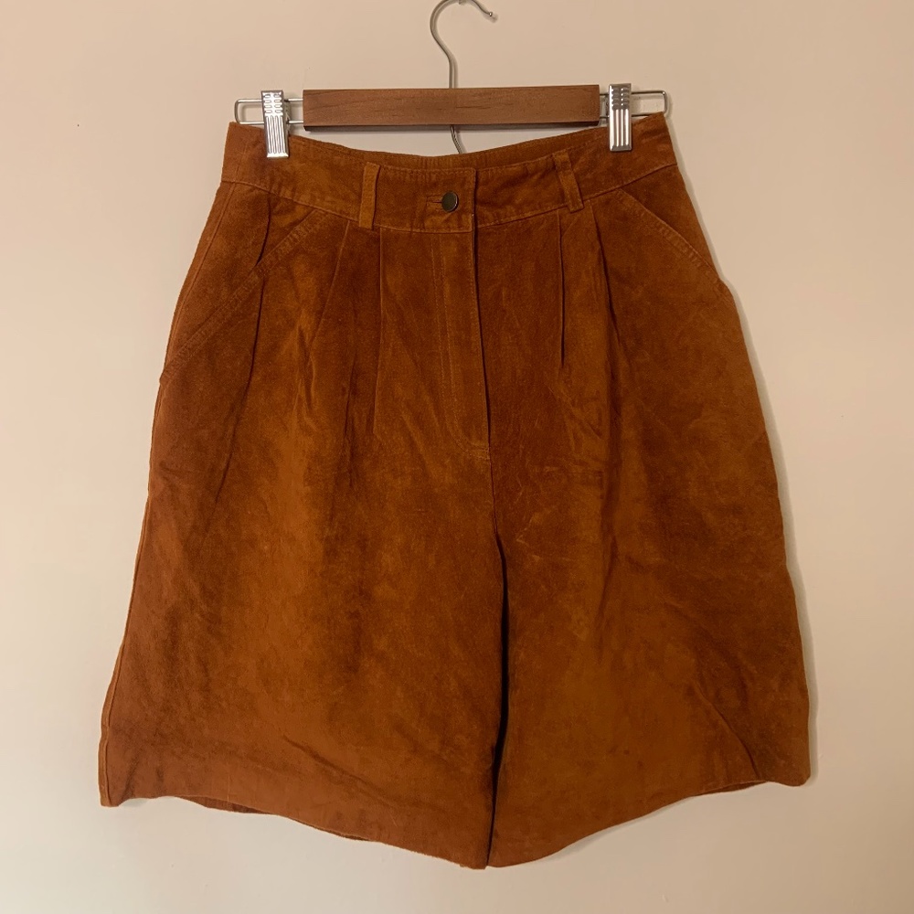 Vintage High Waisted Suede Shorts Rust Color Sz 2/4